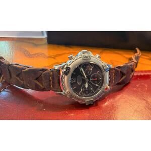 VTG Guess Inc 1993 Multifunction Watch, 40mm Silver Tone, Rotating Bezel